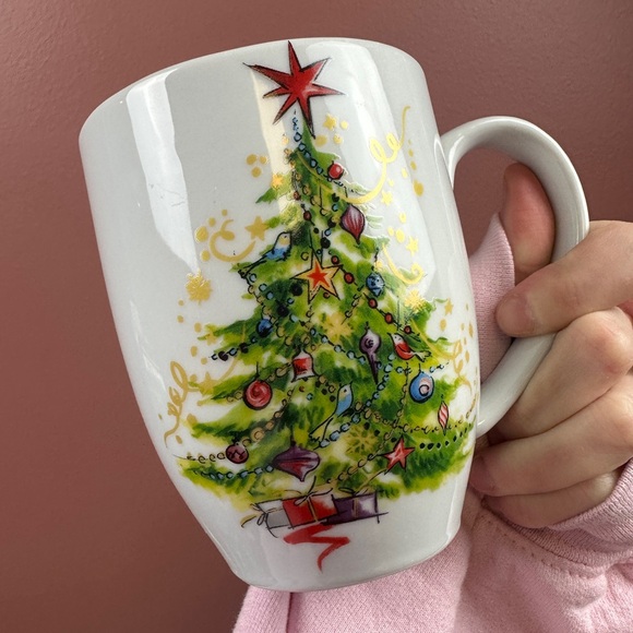 4 Pottery Barn Christmas Tree Mugs MERRY CHRISTMAS Holiday Decor Boxed Set - Picture 6 of 7